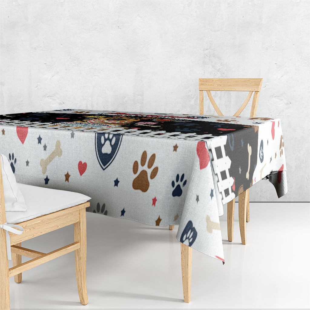 German Shepherd Home Security With A Heart Tablecloth Officer Loyal Guard Dog Best Friend Mascot