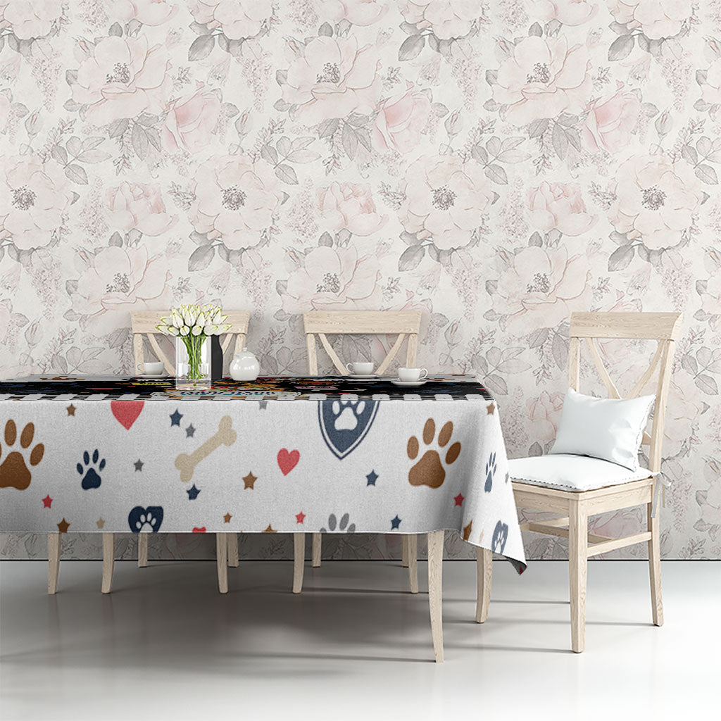 German Shepherd Home Security With A Heart Tablecloth Officer Loyal Guard Dog Best Friend Mascot