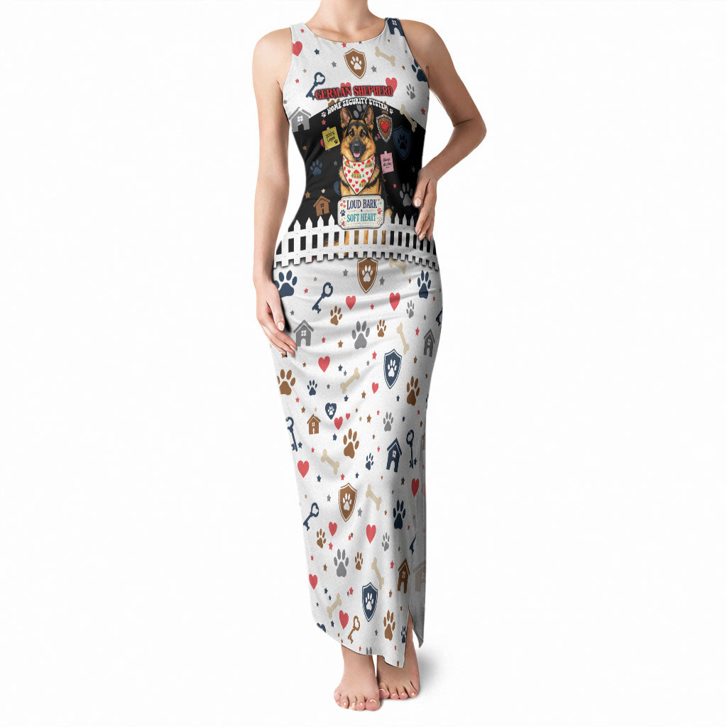 German Shepherd Home Security With A Heart Tank Maxi Dress Officer Loyal Guard Dog Best Friend Mascot