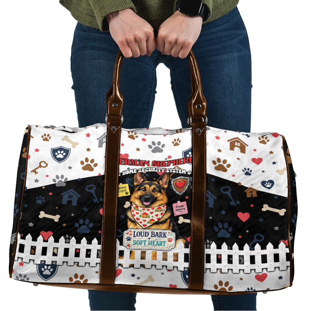 German Shepherd Home Security With A Heart Travel Bag Officer Loyal Guard Dog Best Friend Mascot