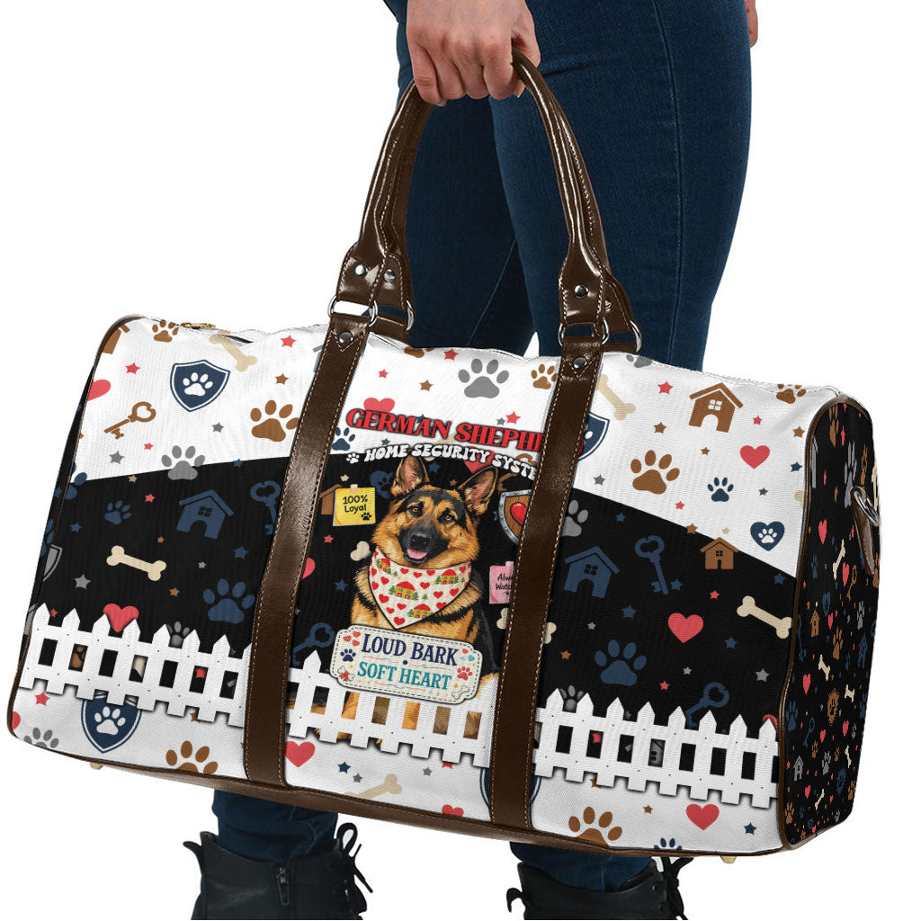 German Shepherd Home Security With A Heart Travel Bag Officer Loyal Guard Dog Best Friend Mascot