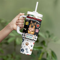 German Shepherd Home Security With A Heart Tumbler With Handle Officer Loyal Guard Dog Best Friend Mascot