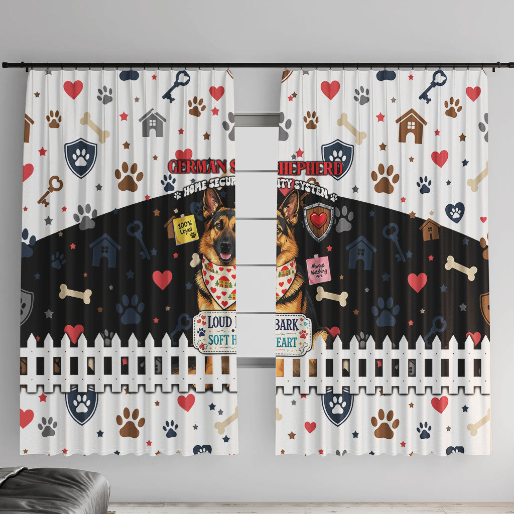 German Shepherd Home Security With A Heart Window Curtain Officer Loyal Guard Dog Best Friend Mascot