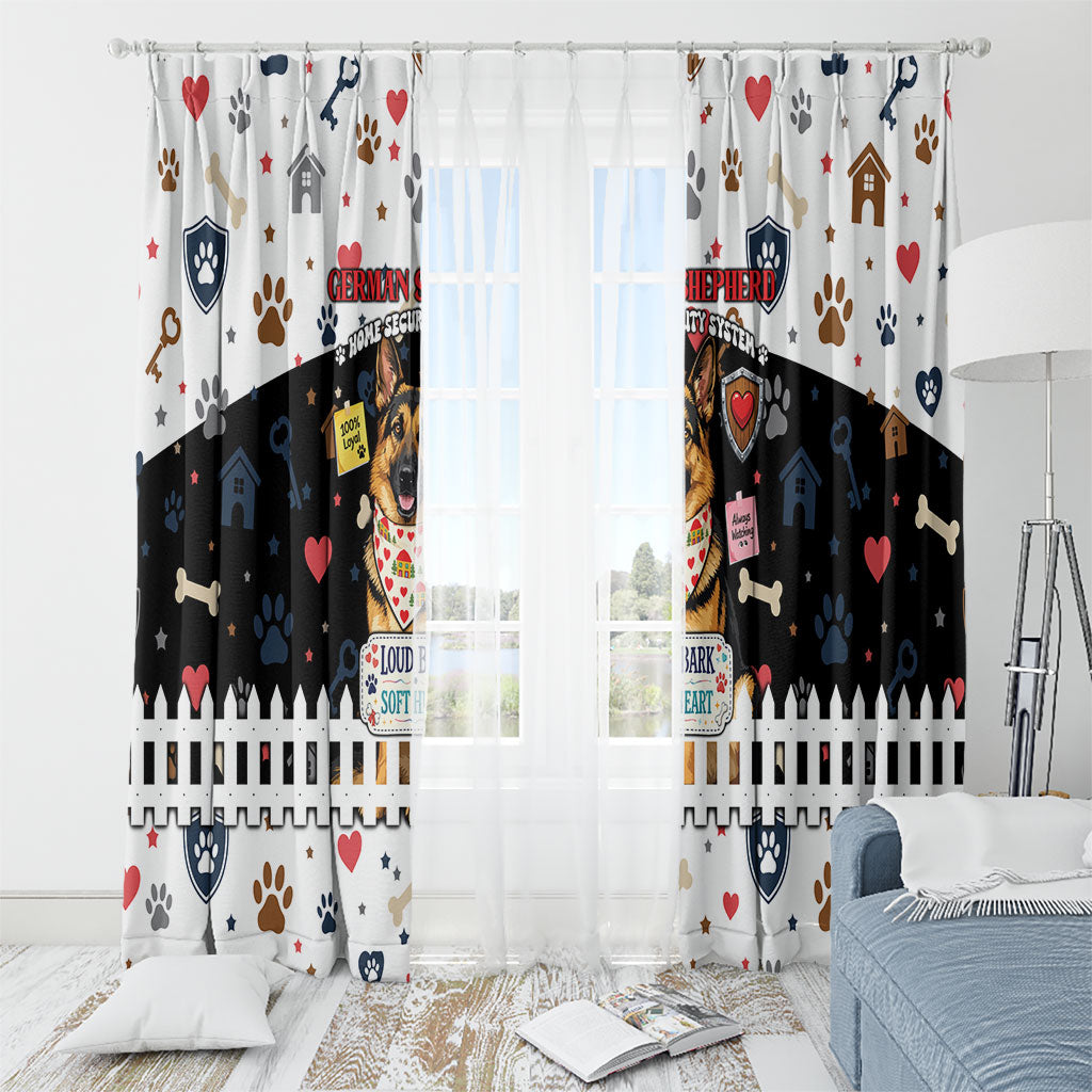 German Shepherd Home Security With A Heart Window Curtain Officer Loyal Guard Dog Best Friend Mascot