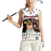 German Shepherd Home Security With A Heart Women Sleeveless Polo Shirt Officer Loyal Guard Dog Best Friend Mascot