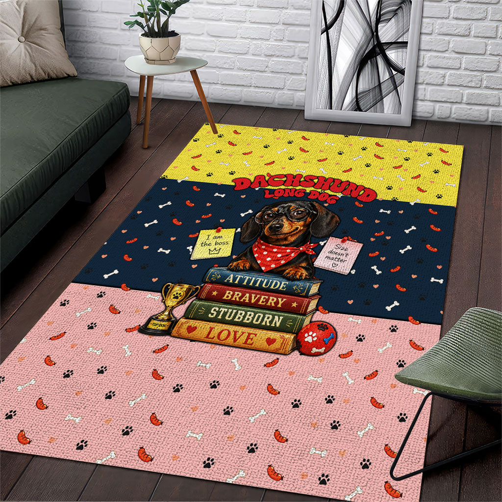 Dachshund Long Dog Big Personality Area Rug Dachshund Lovers Club Cute Mascot