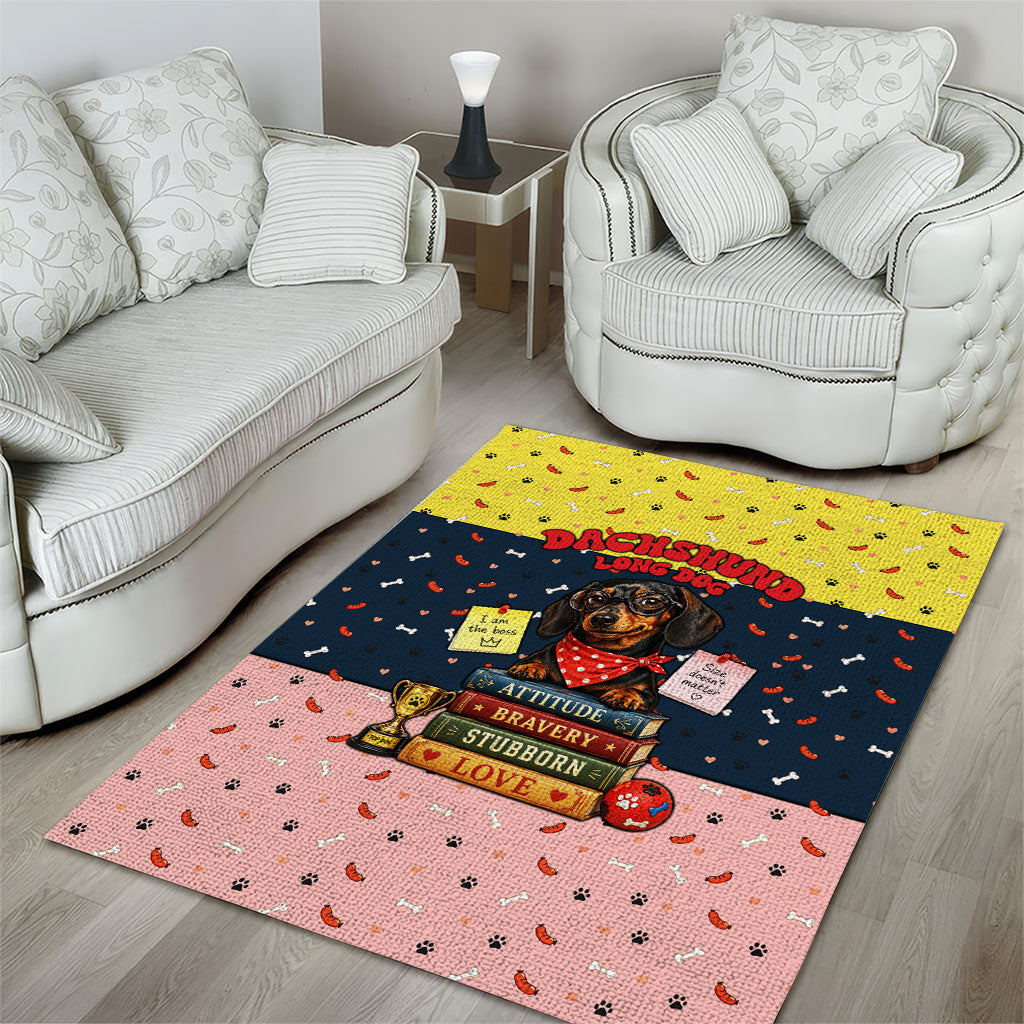 Dachshund Long Dog Big Personality Area Rug Dachshund Lovers Club Cute Mascot