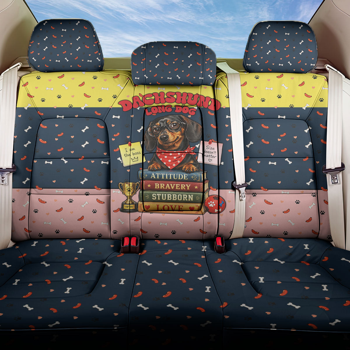 Dachshund Long Dog Big Personality Back Car Seat Cover Dachshund Lovers Club Cute Mascot
