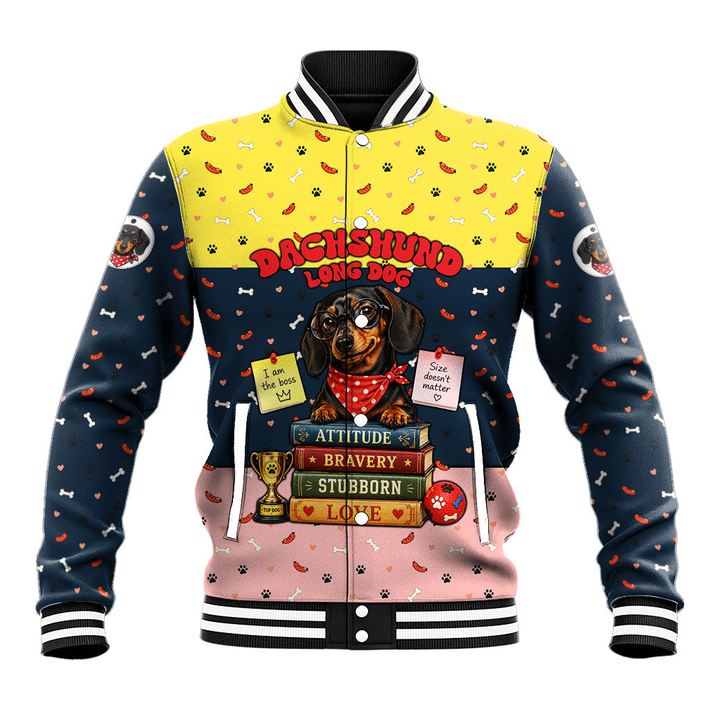 Dachshund Long Dog Big Personality Baseball Jacket Dachshund Lovers Club Cute Mascot
