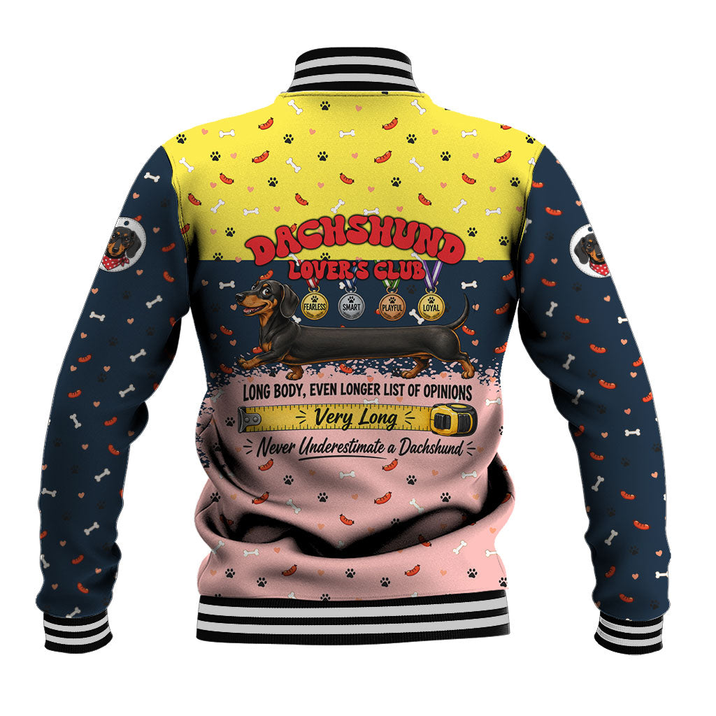 Dachshund Long Dog Big Personality Baseball Jacket Dachshund Lovers Club Cute Mascot