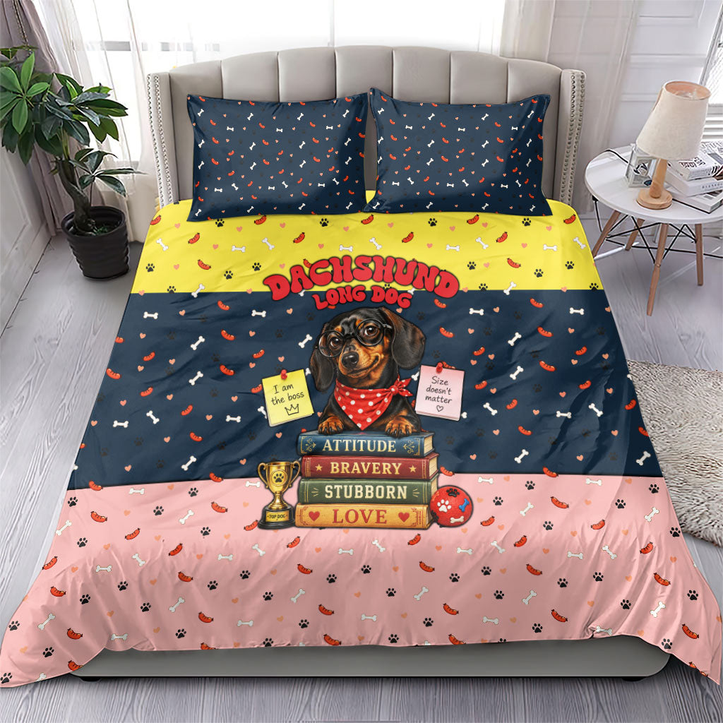 Dachshund Long Dog Big Personality Bedding Set Dachshund Lovers Club Cute Mascot