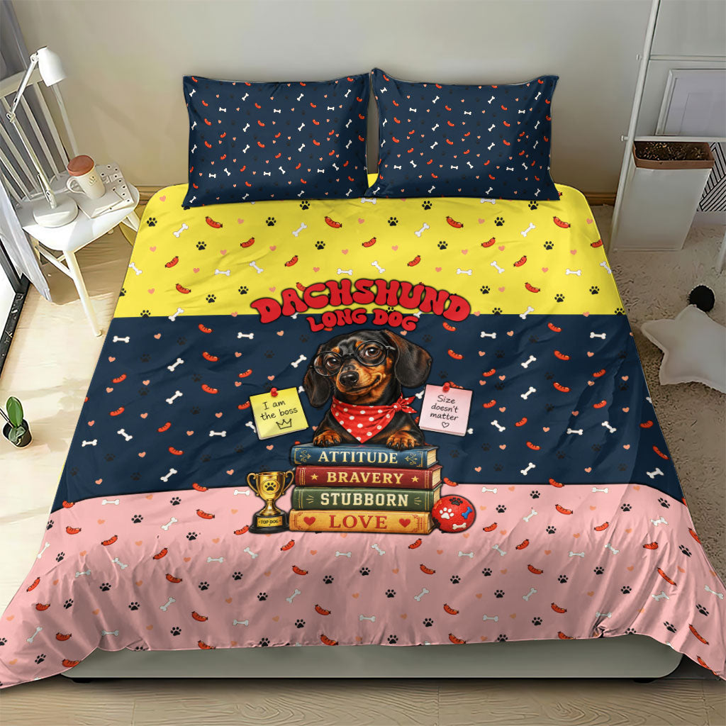 Dachshund Long Dog Big Personality Bedding Set Dachshund Lovers Club Cute Mascot