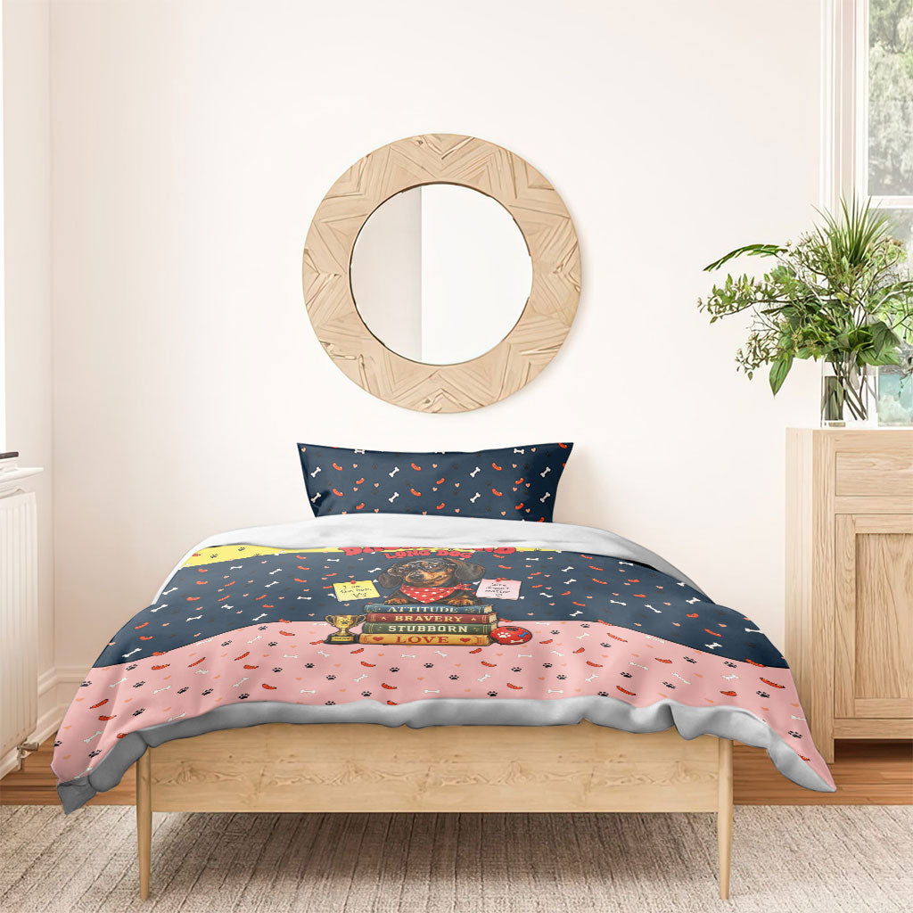 Dachshund Long Dog Big Personality Bedding Set Dachshund Lovers Club Cute Mascot