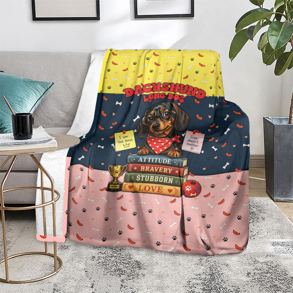 Dachshund Long Dog Big Personality Blanket Dachshund Lovers Club Cute Mascot