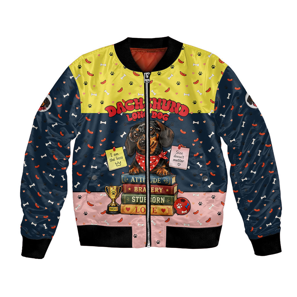Dachshund Long Dog Big Personality Bomber Jacket Dachshund Lovers Club Cute Mascot