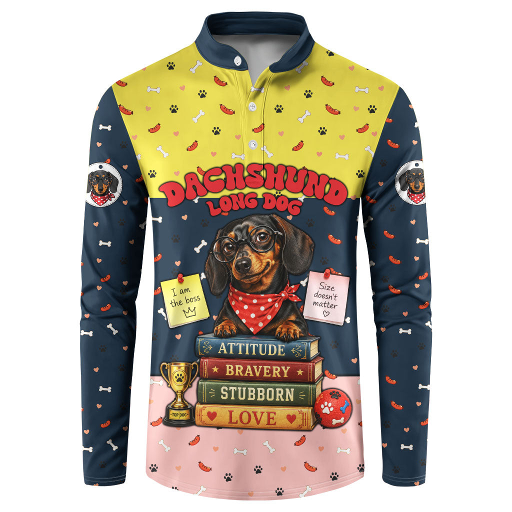 Dachshund Long Dog Big Personality Button Sweatshirt Dachshund Lovers Club Cute Mascot