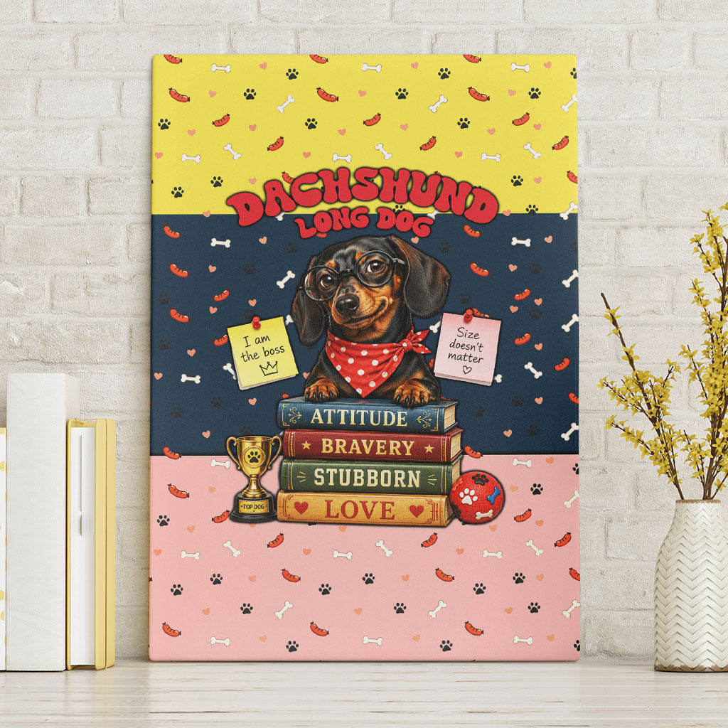 Dachshund Long Dog Big Personality Canvas Wall Art Dachshund Lovers Club Cute Mascot