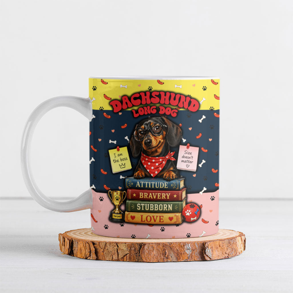 Dachshund Long Dog Big Personality Ceramic Mug Dachshund Lovers Club Cute Mascot