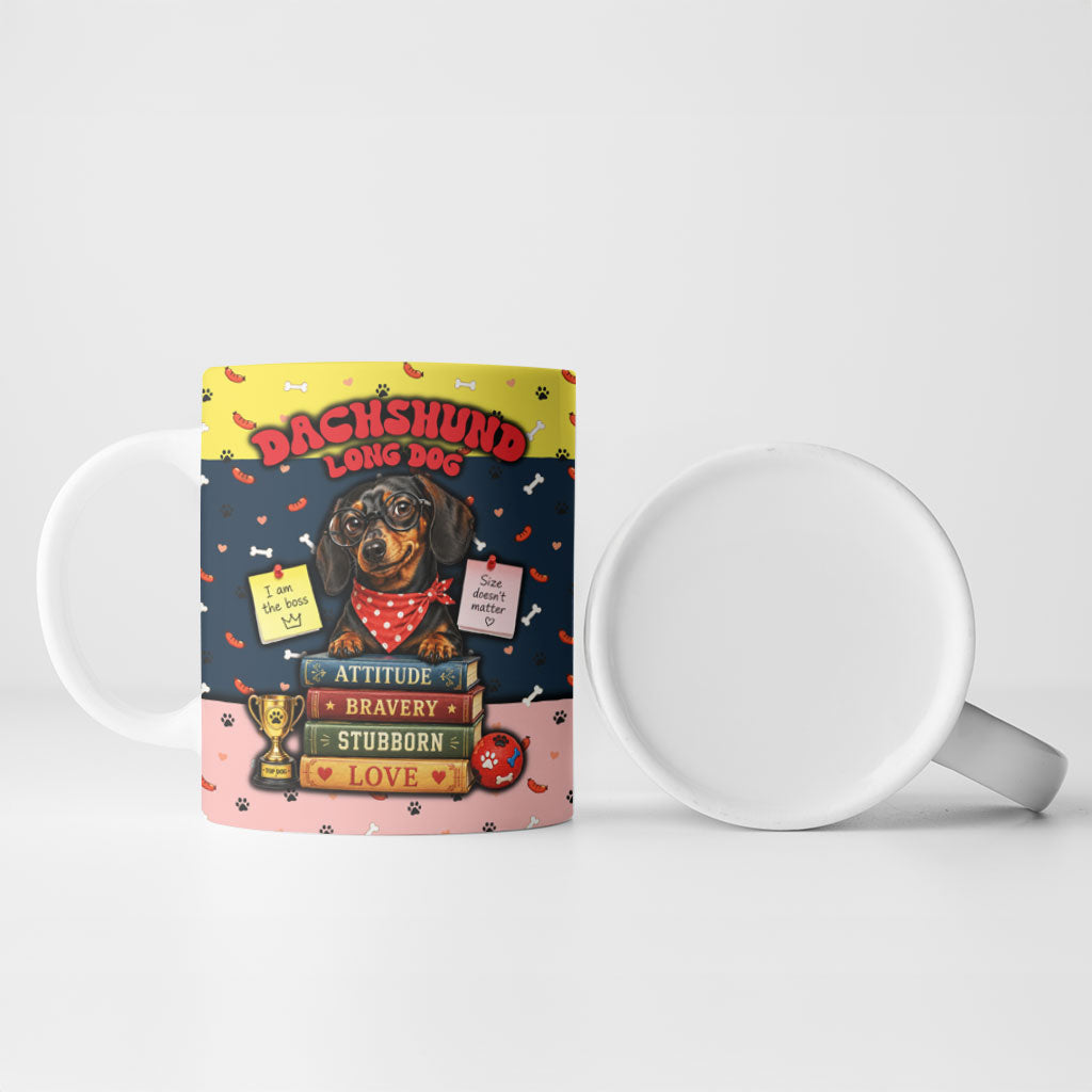Dachshund Long Dog Big Personality Ceramic Mug Dachshund Lovers Club Cute Mascot