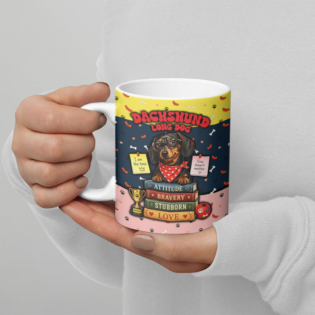 Dachshund Long Dog Big Personality Ceramic Mug Dachshund Lovers Club Cute Mascot