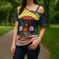 Dachshund Long Dog Big Personality Cross Shoulder Shirt Dachshund Lovers Club Cute Mascot