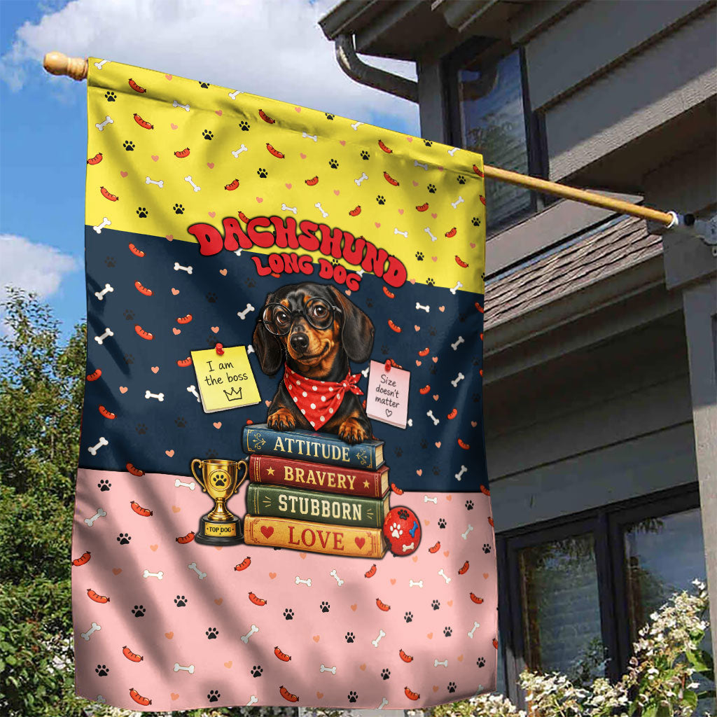 Dachshund Long Dog Big Personality Garden Flag Dachshund Lovers Club Cute Mascot