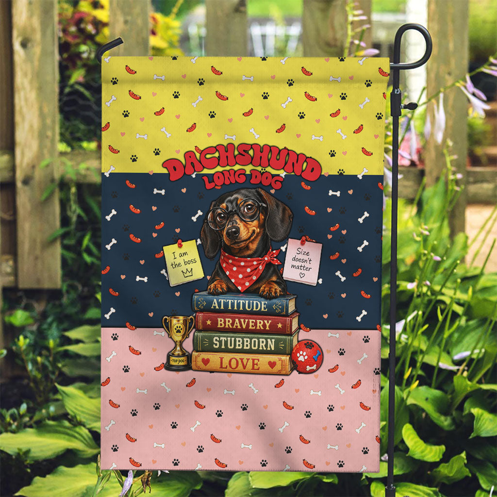 Dachshund Long Dog Big Personality Garden Flag Dachshund Lovers Club Cute Mascot