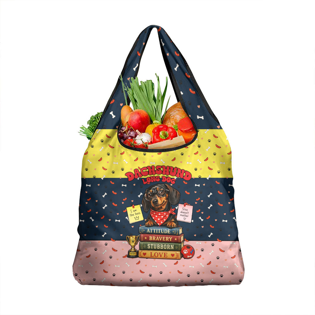 Dachshund Long Dog Big Personality Grocery Bag Dachshund Lovers Club Cute Mascot