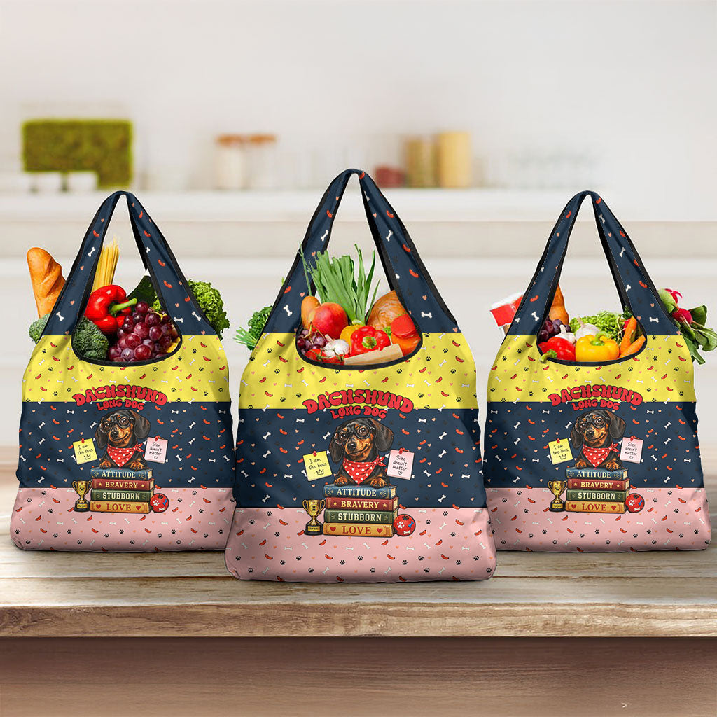 Dachshund Long Dog Big Personality Grocery Bag Dachshund Lovers Club Cute Mascot