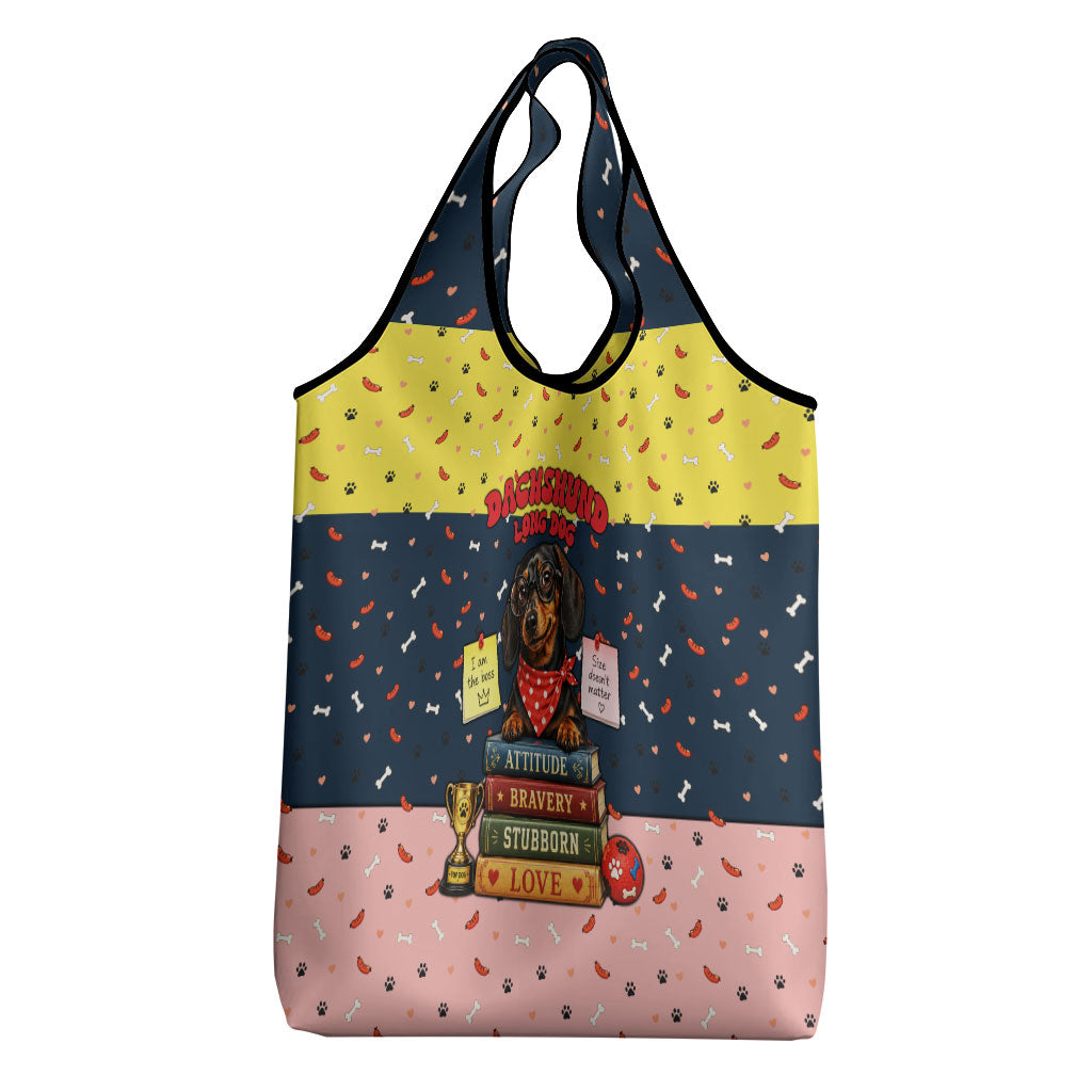 Dachshund Long Dog Big Personality Grocery Bag Dachshund Lovers Club Cute Mascot