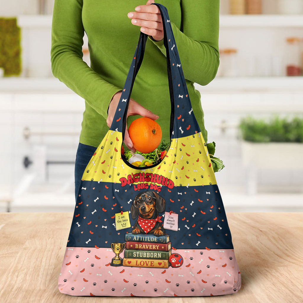 Dachshund Long Dog Big Personality Grocery Bag Dachshund Lovers Club Cute Mascot
