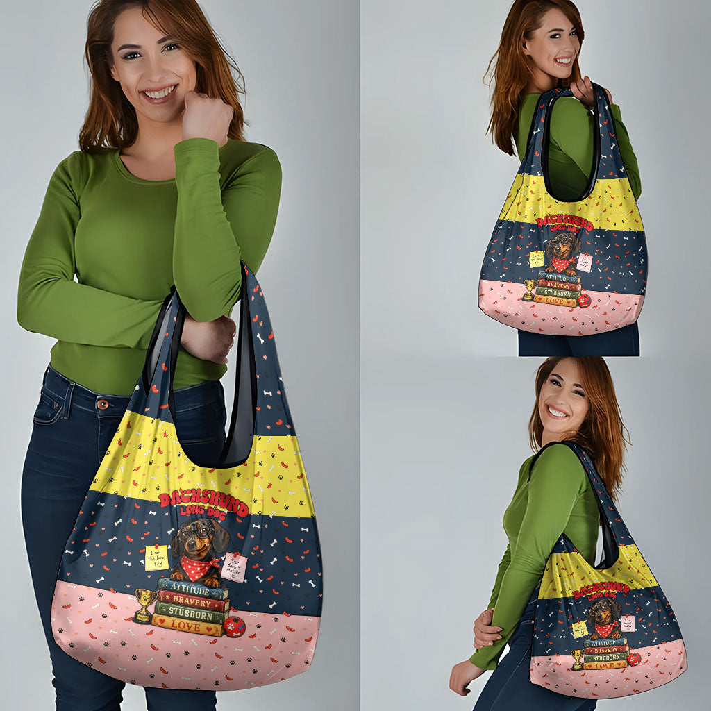Dachshund Long Dog Big Personality Grocery Bag Dachshund Lovers Club Cute Mascot