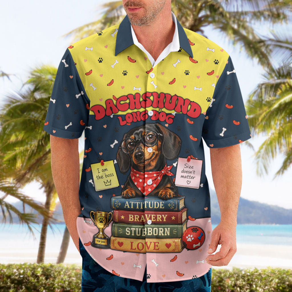 Dachshund Long Dog Big Personality Hawaiian Shirt Dachshund Lovers Club Cute Mascot