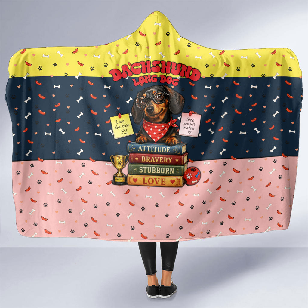 Dachshund Long Dog Big Personality Hooded Blanket Dachshund Lovers Club Cute Mascot