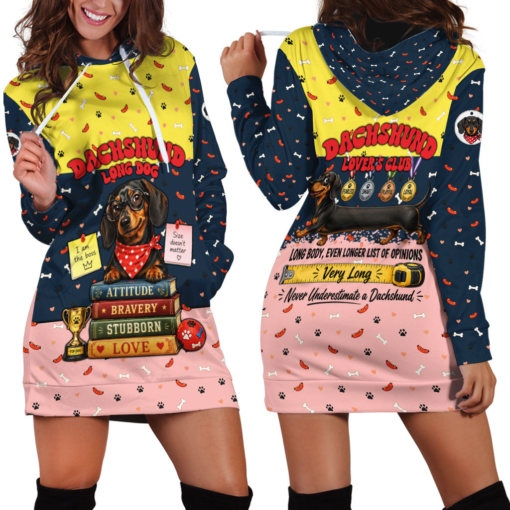 Dachshund Long Dog Big Personality Hoodie Dress Dachshund Lovers Club Cute Mascot