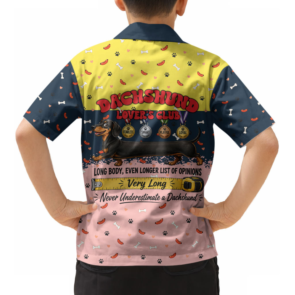 Dachshund Long Dog Big Personality Kid Hawaiian Shirt Dachshund Lovers Club Cute Mascot
