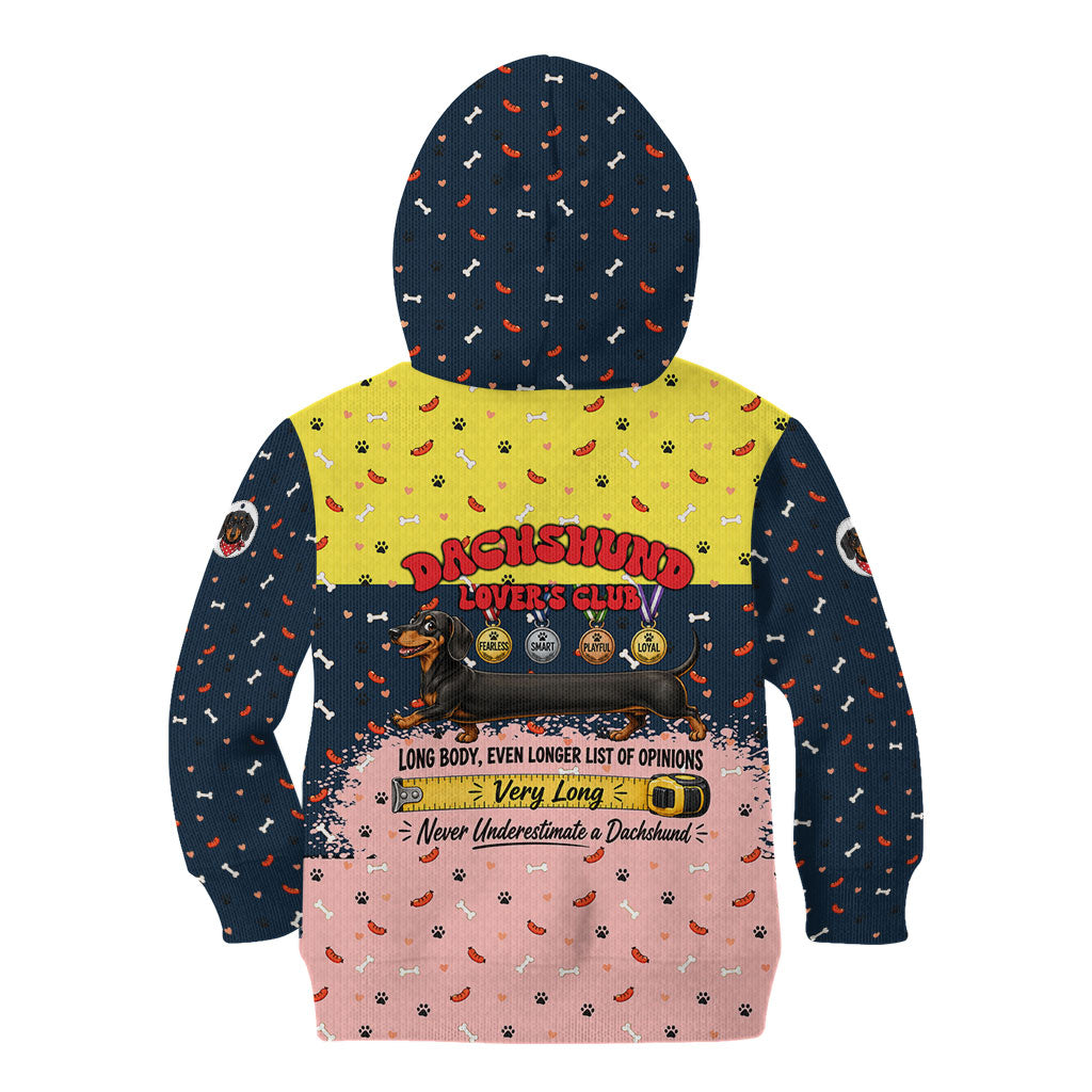 Dachshund Long Dog Big Personality Kid Hoodie Dachshund Lovers Club Cute Mascot