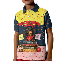 Dachshund Long Dog Big Personality Kid Polo Shirt Dachshund Lovers Club Cute Mascot