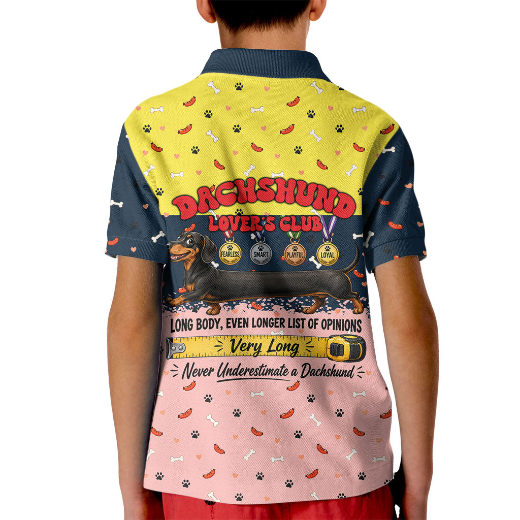 Dachshund Long Dog Big Personality Kid Polo Shirt Dachshund Lovers Club Cute Mascot