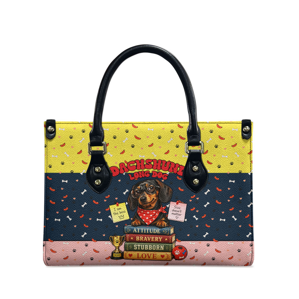 Dachshund Long Dog Big Personality Leather Bag Dachshund Lovers Club Cute Mascot