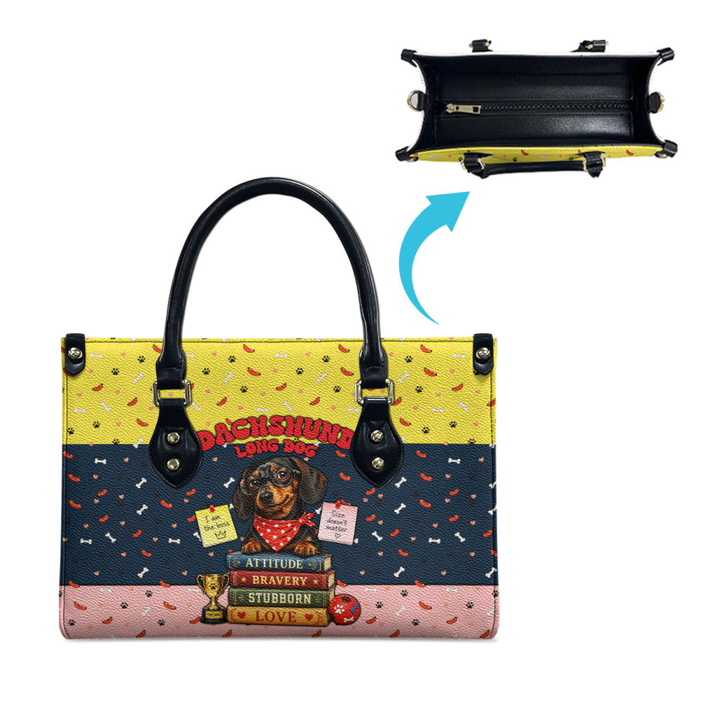 Dachshund Long Dog Big Personality Leather Bag Dachshund Lovers Club Cute Mascot