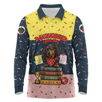 Dachshund Long Dog Big Personality Long Sleeve Polo Shirt Dachshund Lovers Club Cute Mascot
