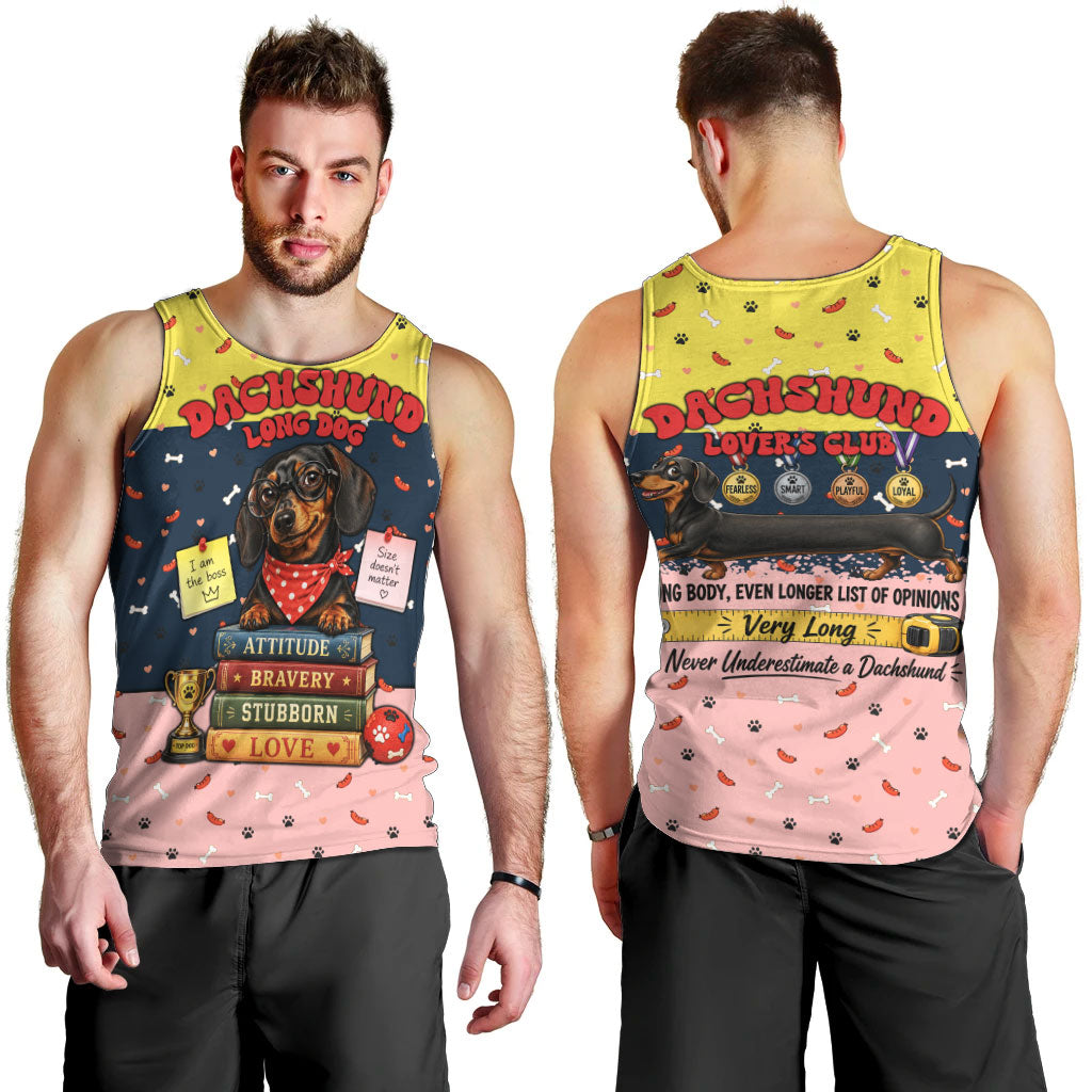 Dachshund Long Dog Big Personality Men Tank Top Dachshund Lovers Club Cute Mascot