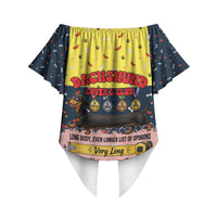 Dachshund Long Dog Big Personality Off Shoulder Wrap Waist Top Dachshund Lovers Club Cute Mascot