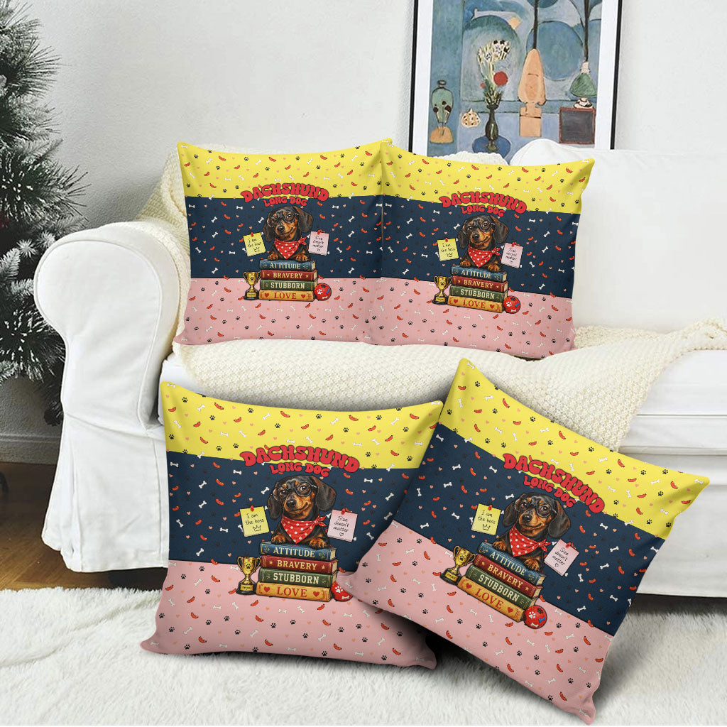 Dachshund Long Dog Big Personality Pillow Cover Dachshund Lovers Club Cute Mascot