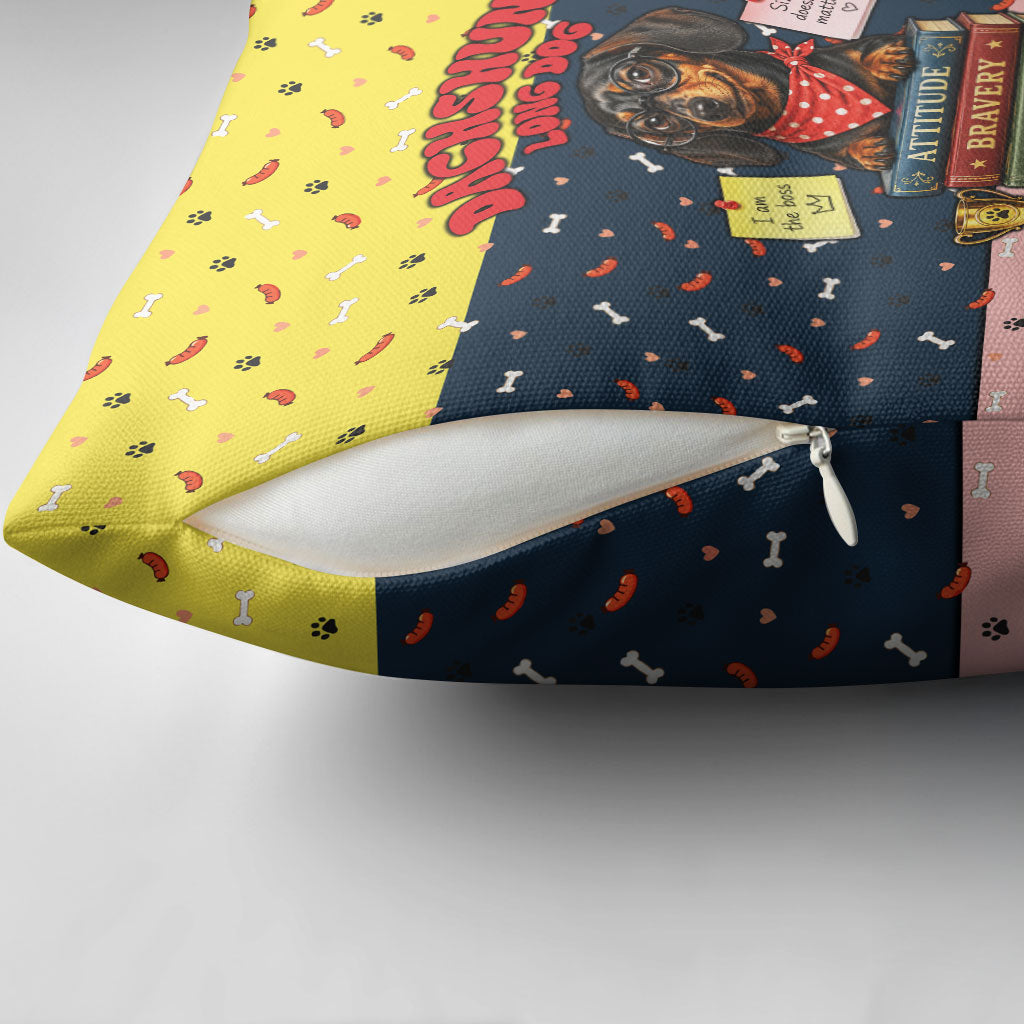 Dachshund Long Dog Big Personality Pillow Cover Dachshund Lovers Club Cute Mascot