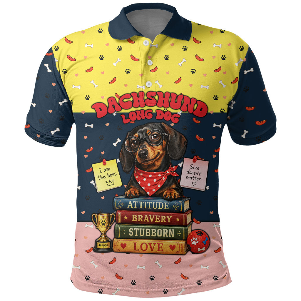 Dachshund Long Dog Big Personality Polo Shirt Dachshund Lovers Club Cute Mascot