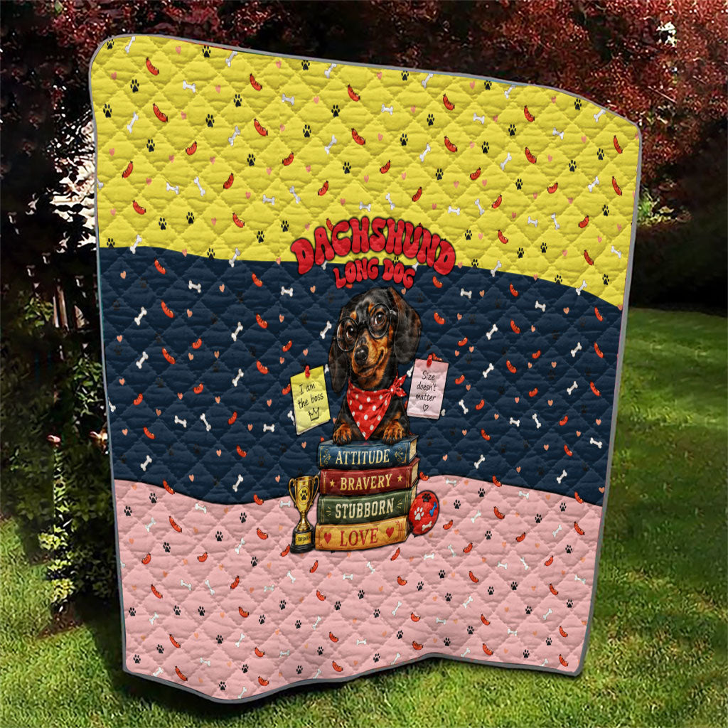 Dachshund Long Dog Big Personality Quilt Dachshund Lovers Club Cute Mascot