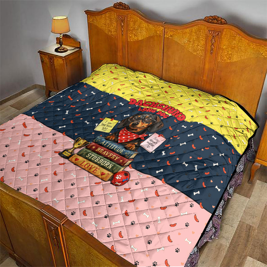 Dachshund Long Dog Big Personality Quilt Dachshund Lovers Club Cute Mascot