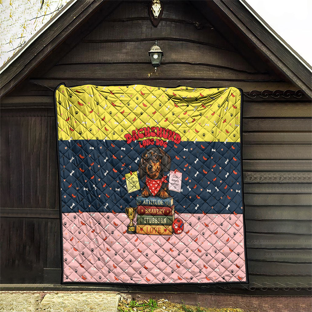 Dachshund Long Dog Big Personality Quilt Dachshund Lovers Club Cute Mascot